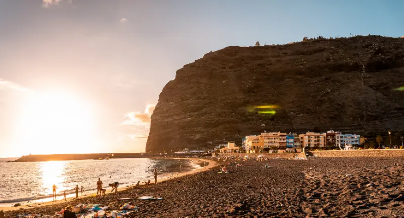 Beach Sunset Puerto de Tazacorte Island La Palma Canary Islands Spain