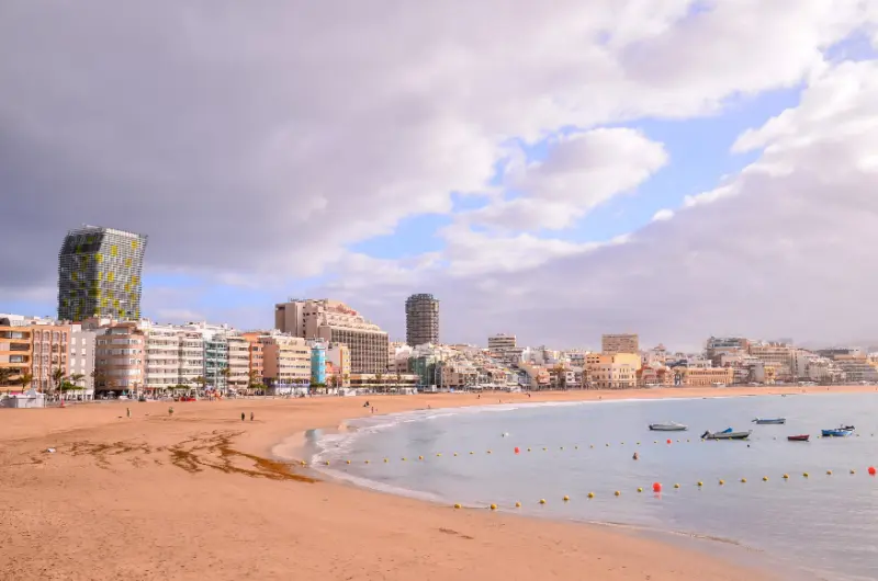 Beach of Las Canteras, in Las Palmas de Gran Canaria, in Spain