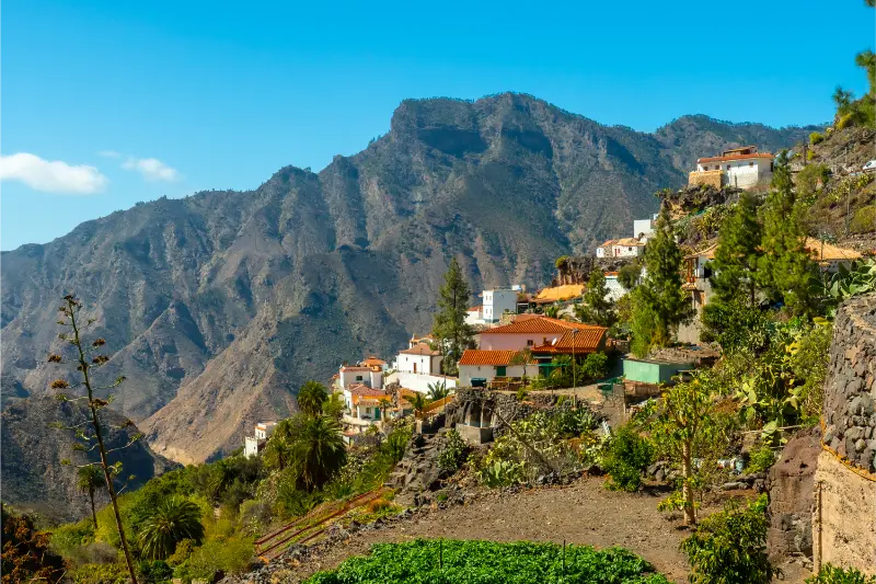 Beautiful Mountain Village Near Roque Nublo Gran Canaria Canary Islands