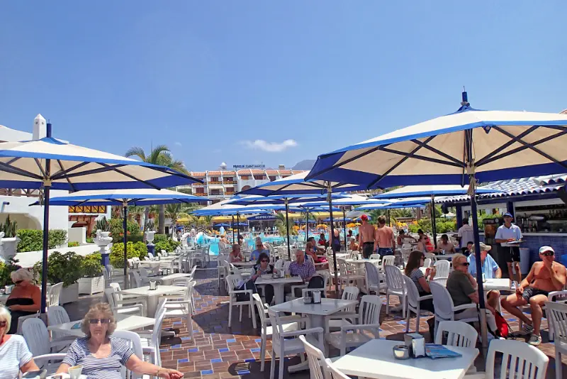 Interesting Tourist Streets South Canary Island Tenerife Spain Warm Summer Day