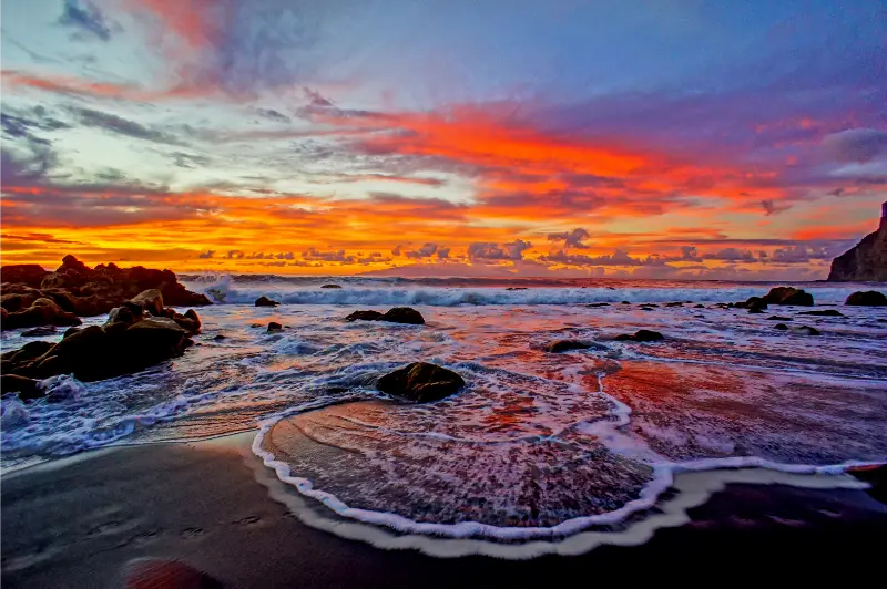 Sun Setting Atlantic Ocean Tenerife Canary Island Spain