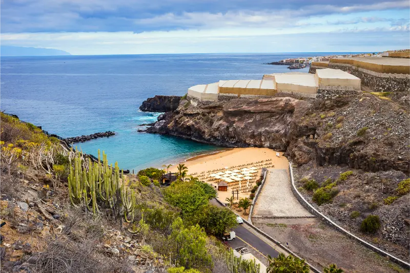 Tenerife Canary Islands Spain Aerial View Small Abama Beach West Coast