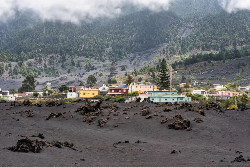 Town Very Close Cumbre Vieja Volcano That Recently Erupted Island La Palma Canary Islands